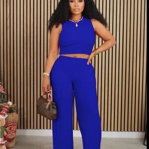 Summer Women's Blue Sleeveless Jumpsuit size M